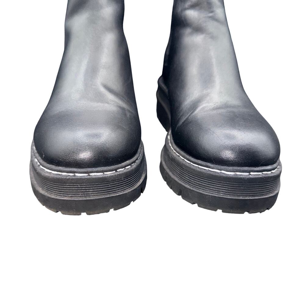 Marc Fisher LTD Black Leather Chelsea Ankle Boots Lug Sole Women’s 8M - Picture 2 of 14
